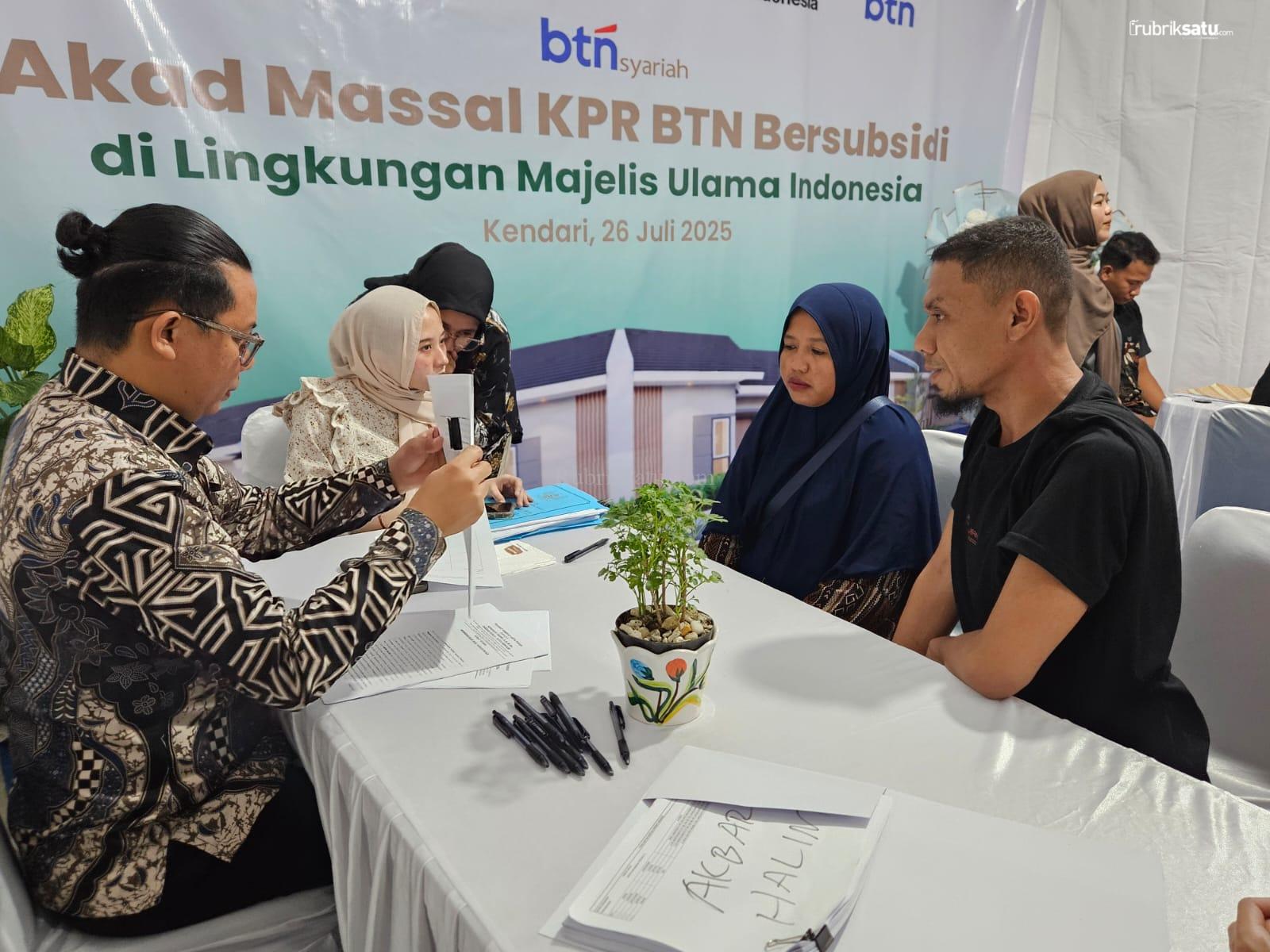 BTN Syariah Kendari Gelar Akad Massal KPR Bersubsidi di Lingkungan MUI, Disaksikan Langsung Menteri PKP