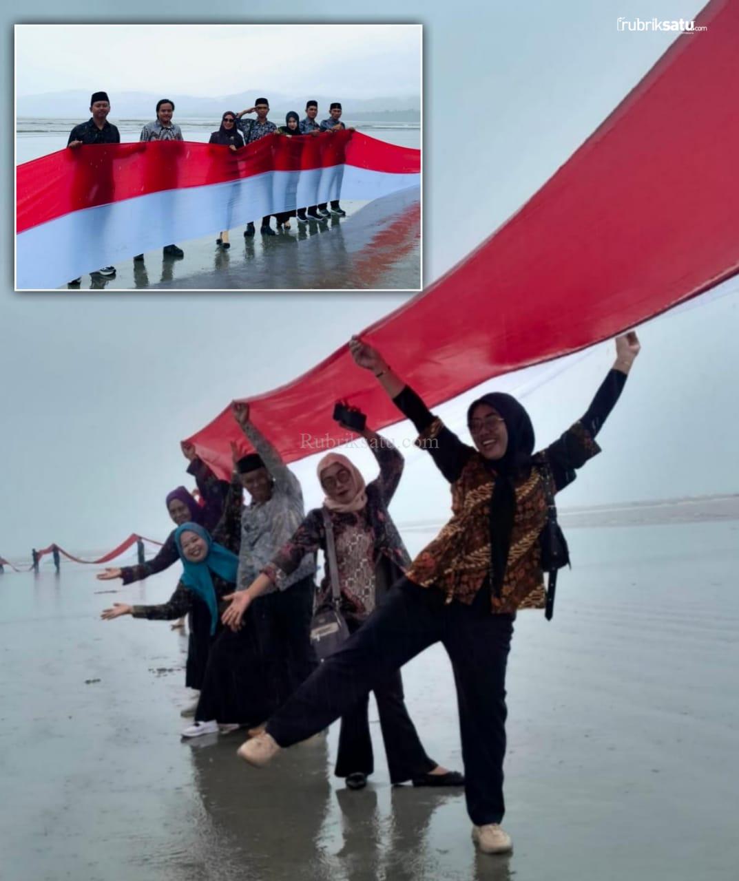 Bendera Raksasa 580 Meter Berkibar di Pantai Kapoiala, Simbol Persatuan dan Cinta Tanah Air