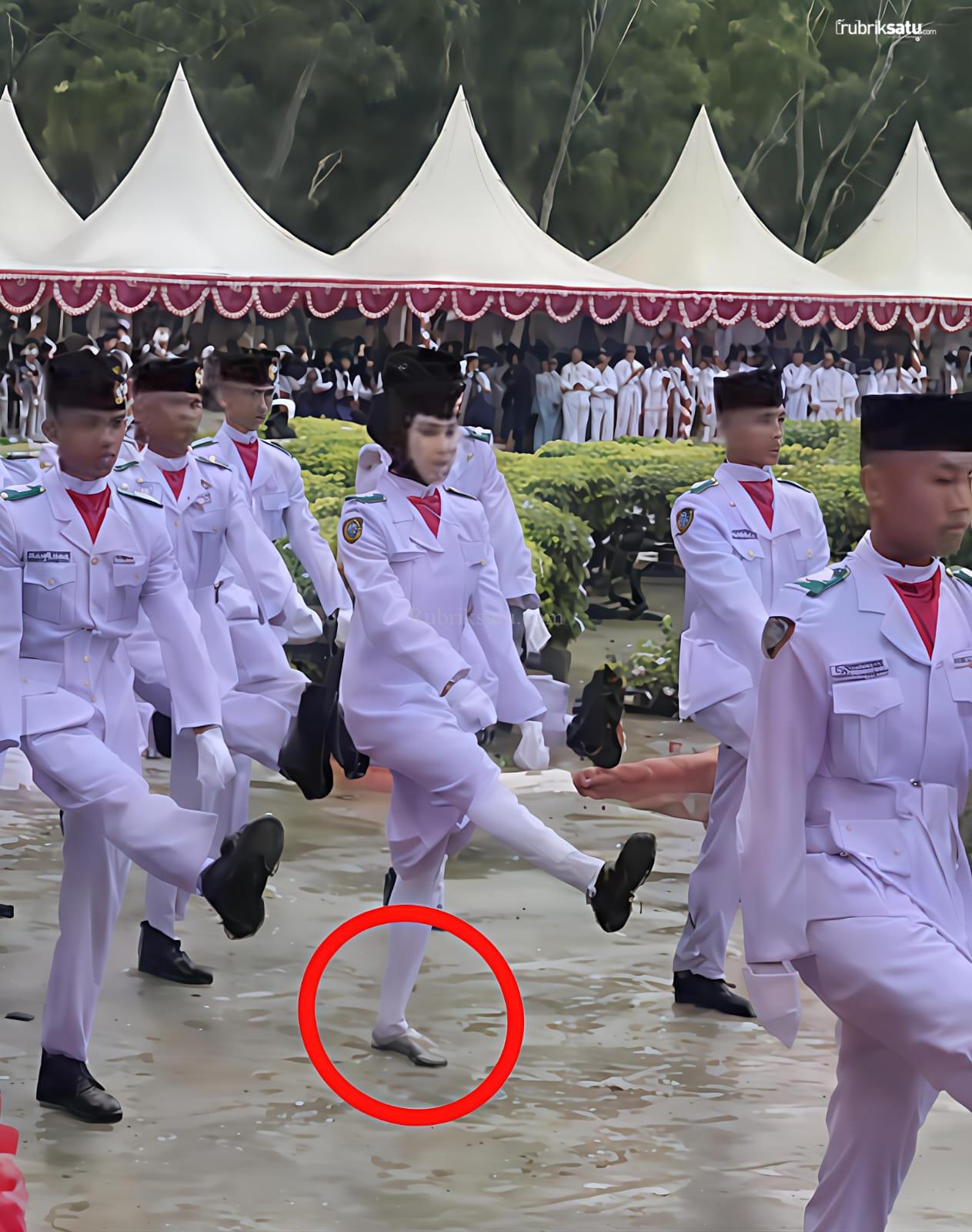 Sepatu Lepas, Semangat Tak Patah: Paskibraka Konawe Tuntas Kibarkan Merah Putih