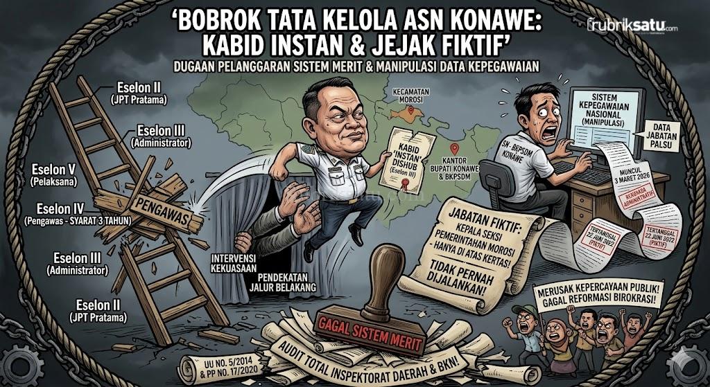 Bobrok Tata Kelola ASN Konawe: Kabid “Instan” dan Jejak Jabatan Fiktif